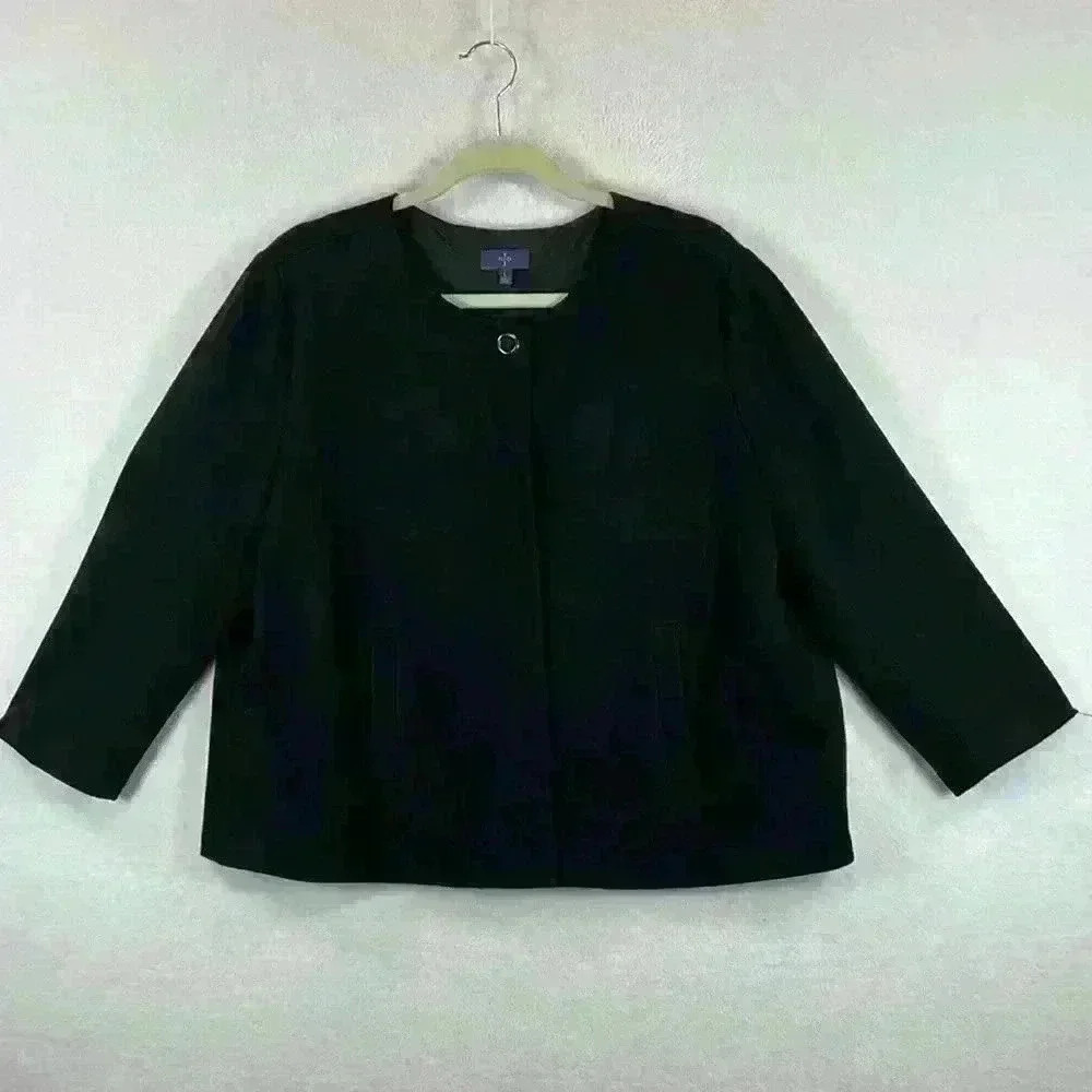 NYDJ Women’s Jacket Size Large Black Luxurious Rayon Blend